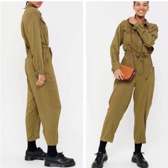 Urban Outfitters belted‎ utility military army style jumpsuit size XS - Picture 1 of 7